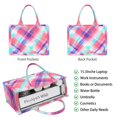thumbnail image 1 of Large Capacity Tote Bag,Multi Color Plaid Checkered Pattern Handbag Fashion Luxury Tote Bag,15.7"x13"x 5.1" Inches,Laptop Compatible, 1 of 3