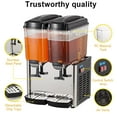 thumbnail image 3 of Yiwa Commercial Beverage Dispenser, 36L 250W 2 Tanks 9.5 Gallon Stainless Steel Ice Tea Drink Dispenser with Thermostat Controller, 3 of 5