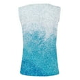 thumbnail image 4 of HAPIMO Women's Loose Knit Tank Tops Clearance Floral Gradient Print Retro Camisole Sleeveless U Neck Button Leisure Comfy Relaxed Beach Blouses Summer Fashion Blue S, 4 of 5