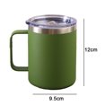 thumbnail image 2 of Vaso aislado al vacío con tapa taza de café de acero inoxidable con asa, 2 of 5