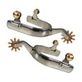 thumbnail image 3 of 2x Caballo de montar de acero inoxidable con botas grabadas en cobre estilo antiguo occidental Mujeres Argent, 3 of 6