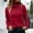 Red, variant on Womens' Turtleneck Long Sleeve Knit Sweaters Fall Plus Size Tops Green XXL