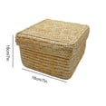 thumbnail image 3 of CAROOTU Woven Straw Storage Baskets with Lid Rattan Snack Container Multipurpose Bins, 3 of 6