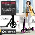 thumbnail image 4 of LaScoota Kick Scooter for Adults & Teens. Perfect for Ages 8-14. Lightweight Foldable Adult Scooter with Large Sturdy Wheels 220lbs (Teen, Purple), 4 of 9