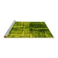 thumbnail image 2 of Ahgly Company Machine Washable Indoor Round Abstract Yellow Modern Area Rugs, 5' Round, 2 of 4