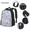 thumbnail image 3 of Pofeuu Blue Butterfly Print Backpack Travel Backpacks With Lunch Bag Pencil Bag Set 3 pcs Set Cartoon Backpack, 3 of 7
