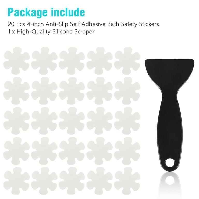 Unique Bargains Non Slip Bathtub Stickers Safety Shower Treads Adhesive  Decal Flower Shape With Scraper Green 20 Pcs : Target