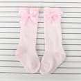 thumbnail image 2 of Charmgo Socks for Women Clearance, New Kids Toddlers Girls Big Bow Knee High Long Soft Cotton Lace Baby Socks Kids Thigh High Stockings, Compression Socks for Women Pink, 2 of 2