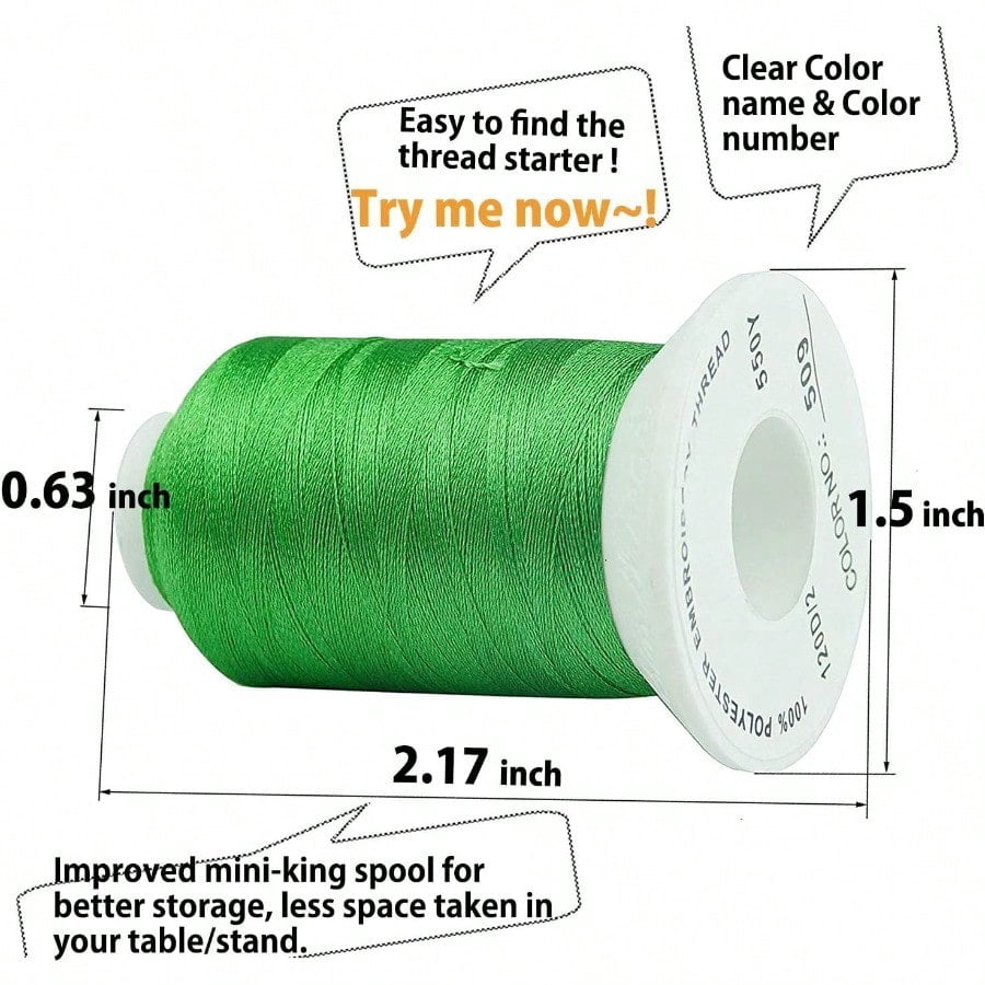 63 Colors Polyester Compatible with Brother Embroidery hine Thread Kit 40 Weight Compatible with Brother lock Janome Singer Pfaff Husqvarna Bernina Embroidery Sewing hines 550Y