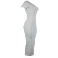 thumbnail image 3 of Gibobby Vestido Casual para Mujer Vestido largo informal de manga corta con cuello redondo y cuello redondo de Color sólido Sexy a la moda para mujer(Gris,XL), 3 of 5