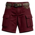 thumbnail image 2 of Sweat Shorts Men Outdoor Lightweight Breathable Hiking Fishing Cargo Shorts Textured Summer Casual Athletic Bottom with Pockets, 2 of 5