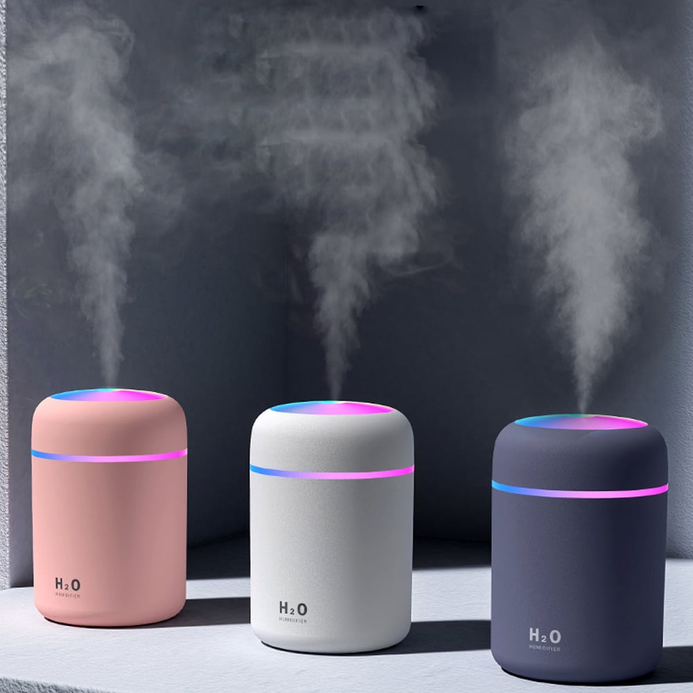 Car Room Home Summer Supply Portable Mini USB Humidifier Ultrasonic Quiet 300ml Air Humidifier with 2 Mist Modes 7 Colors Nightlight Auto Shut-Off Diffuser for Office Yihaifu Cool Mist Humidifiers 