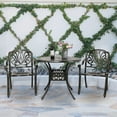thumbnail image 5 of VIVIJASON 3-Piece Outdoor Patio Bistro Set, All-Weather Cast Aluminum Furniture Dining Sets Include 2 Chairs and 35.4" Round Table w/Umbrella Hole for Balcony, Lawn, Garden, Backyard, 5 of 7