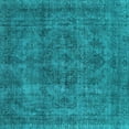 thumbnail image 1 of Ahgly Company Indoor Square Oriental Light Blue Industrial Area Rugs, 5' Square, 1 of 4