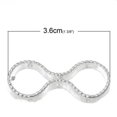 thumbnail image 2 of Sexy Sparkles 5 Pcs Bead Frames Infinity Symbol Silver Tone 36mm Fits 10mm Beads, 2 of 3