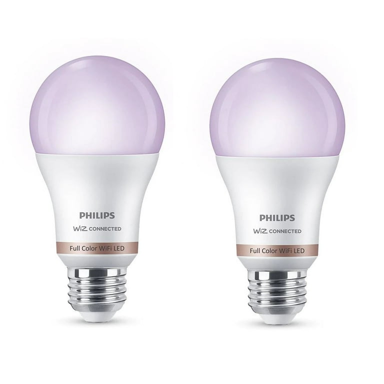 Syge person screech jøde Philips Smart Wi-Fi Connected LED 60-Watt A19 Light Bulb, Frosted Color &  Tunable White, Dimmable, E26 Medium Base (2-Pack) - Walmart.com
