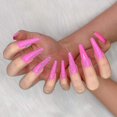 thumbnail image 1 of 24pcs Deep Nude Pure Color Ballerina Long Coffin Glossy Fake Nails - Press On Nail False Tips Manicure For Women And Girls, 1 of 4