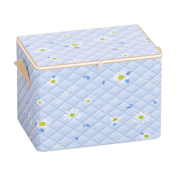 Oggfader Clothes Storage Bag, Non-Woven Fabric with Double Zipper & Reinforced Handle, Large Capacity Collapsible Blue Organizer for Closet, Dorm, Moving, Bedding