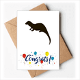 thumbnail image 1 of Black Seaotter Animal Portrayal Wedding Cards Congratulations Greeting Envelopes, 1 of 3