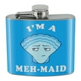 thumbnail image 1 of I'm a Meh-Maid Funny Humor Stainless Steel 5oz Hip Drink Kidney Flask, 1 of 4