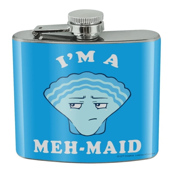 I'm a Meh-Maid Funny Humor Stainless Steel 5oz Hip Drink Kidney Flask
