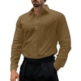 thumbnail image 2 of MAIHAN Men's Long Sleeve Button Up Shirts Solid Slim Fit Casual Business Formal Dress Shirt Long Sleeve Lapel Neck Shirts(Brown,L), 2 of 4