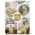 thumbnail image 3 of Summer Sunflower Cloth Napkins Set of 6 Reusable Dinner Napkins, Yellow Vertical Striped Leaves Cocktail Napkin Washable Table Napkins for Wedding/Holiday Party/Baby Shower 20"x20", 3 of 7