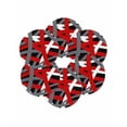 thumbnail image 7 of 13 Inch Round Placemats Set of 6, Red Black Geometric Non Slip Heat Insulation PP Table Mats, Modern Art Abstract Grey Line Washable Place Mats for Kitchen Dining Party Table Decor, 7 of 7