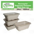 thumbnail image 5 of EcoQuality 34oz Disposable Bowls with Clear Lids - Rectangular Compostable Sugarcane Fiber Biodegradable Paper Bowls Eco-Friendly Take Out Food Storage Containers, Microwave Safe, Meal Prep (100 PACK), 5 of 8