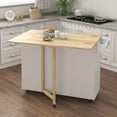 thumbnail image 7 of Tcbosik Rolling Kitchen Island, Portable Kitchen Cart with Drawers, Spice Rack, Towel Rack, Extensible Solid Wood Table Top, White, 7 of 7