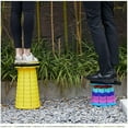 thumbnail image 3 of Portable Folding Stool, Camping Stool, Telescopic Height Adjustable 7-45cm, Telescopic Stool Backpack Stool--S-Black, 3 of 5