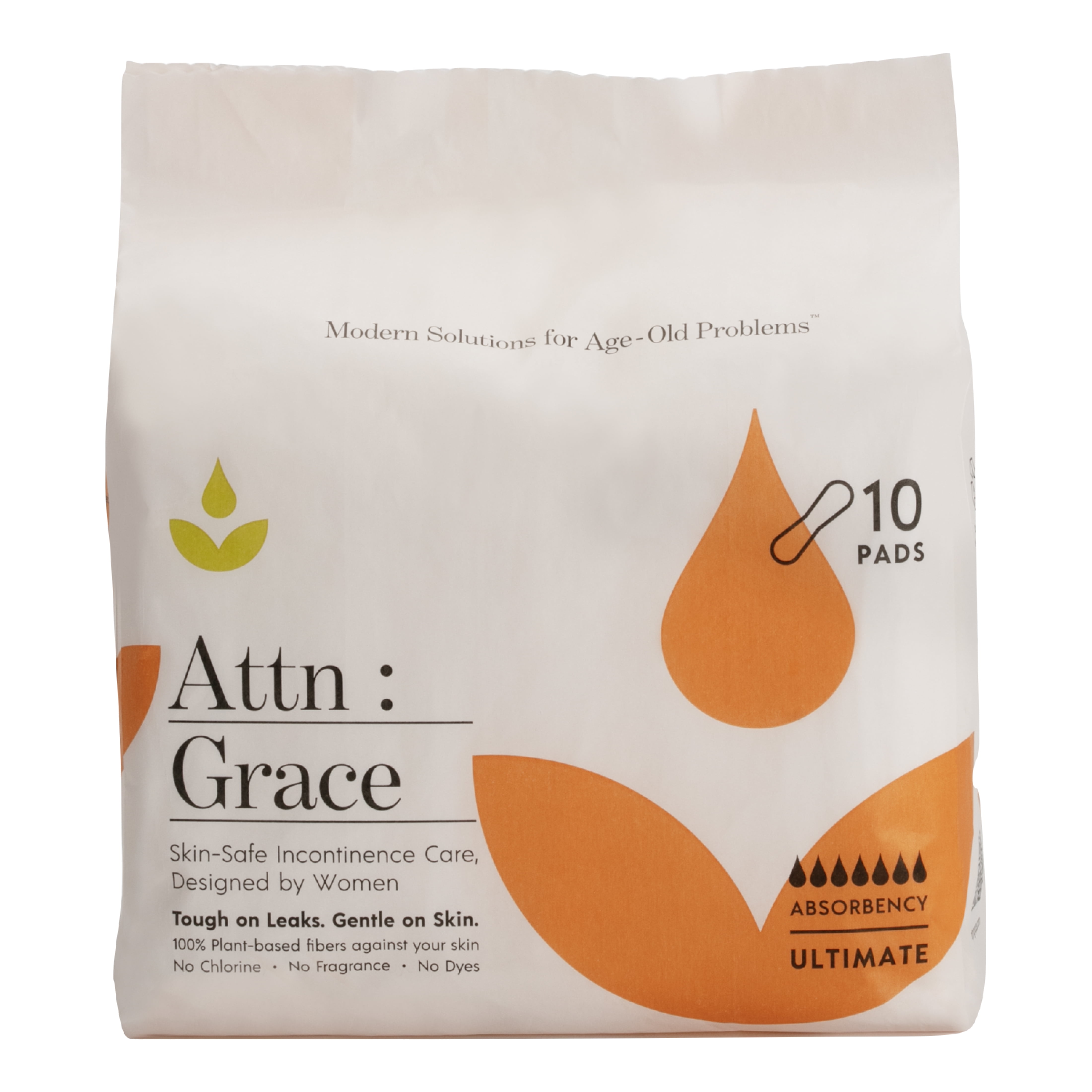 (2 pack) Attn: Grace Ultimate Incontinence and Post Partum Pads for Sensitive Skin, 10 Ct