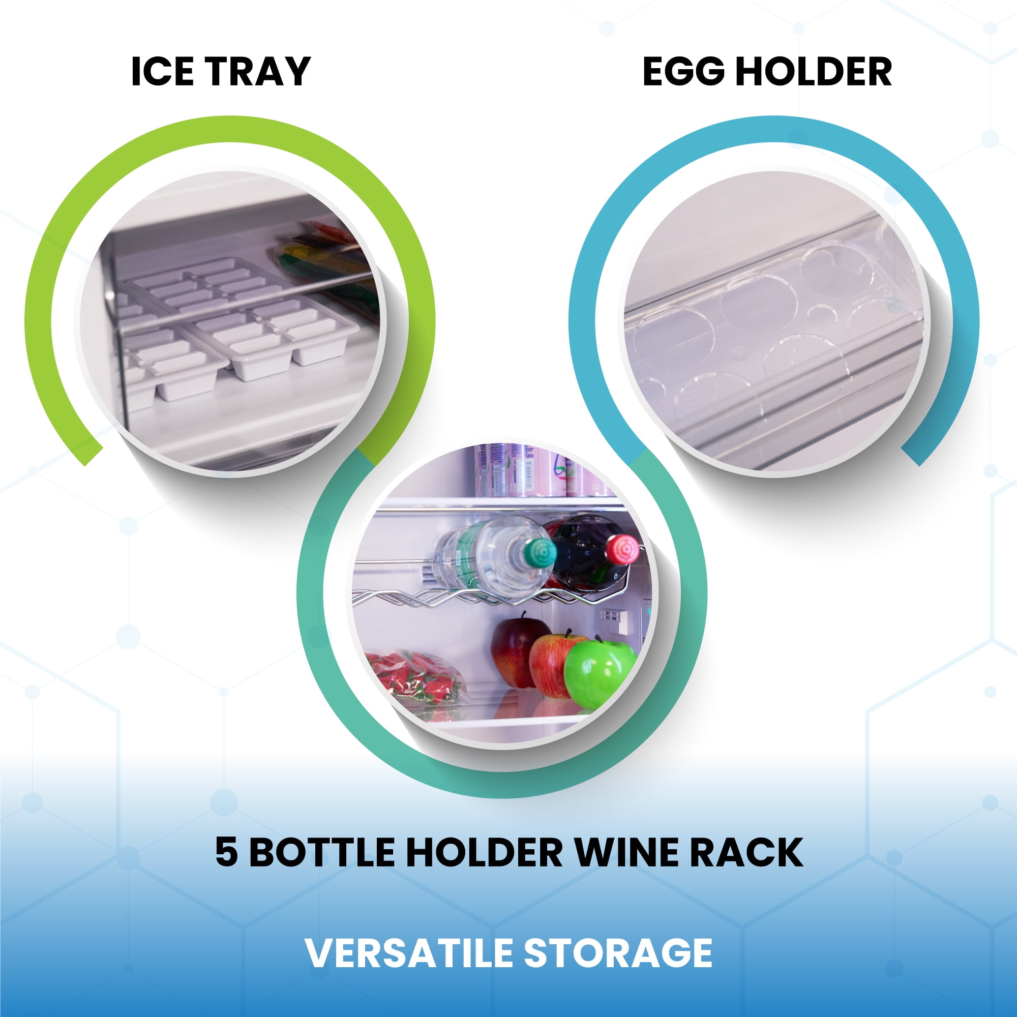 Conserv 12cf No Frost Bottom Freezer Refrigerator Wine Rack GARAGE READY E-Star with V-Move Handle and No Frost