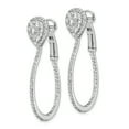 thumbnail image 2 of Primal Silver Sterling Silver Cubic Zirconia Omega Back Hoop Earrings, 2 of 5
