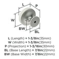 thumbnail image 4 of Amerock Exceed 1-3/8 inch (35mm) Diameter Satin Nickel Cabinet Knob, 2 Pack, 4 of 4