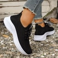 thumbnail image 4 of Women's Breathable Lace Up Running Shoes Lightweight Slip On Sneakers Comfortable Arch Support Non Slip Walking Shoes Black Size 6.5, 4 of 8