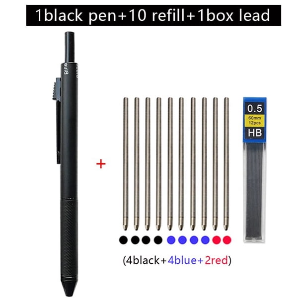 Bolígrafo Multicolor de Metal 4 en 1 con Sensor de gravedad, bolígrafo de bola de 3 colores y 1 lápiz mecánico, papelería escolar para oficina Gfit