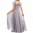 thumbnail image 2 of Junior Bridesmaid Dresses Chiffon Flower Girl Dress Girls Spaghetti Straps Party Pageant Gown -Dusk-2Y, 2 of 8