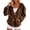 Brown, variant on Women's Velour Cardigan Coat Jacket Long Sleeve Open Front Outerwear Soft Warm Button Jacket with Side Pockets Fall Velvet Casual Jackets