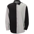 thumbnail image 3 of Men's Color Block Shirts Long Sleeve Button Down Shirt Loose Fit Spring Fall Casual Comfy Tops Grey XXXL, 3 of 8