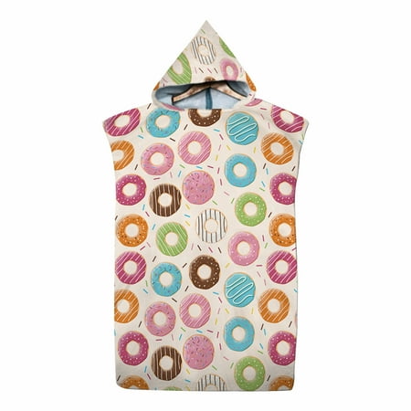 

Bathrobe Adult Hooded Microfibre Cute Gym Fitness Bath Towel Beach Changing Robe