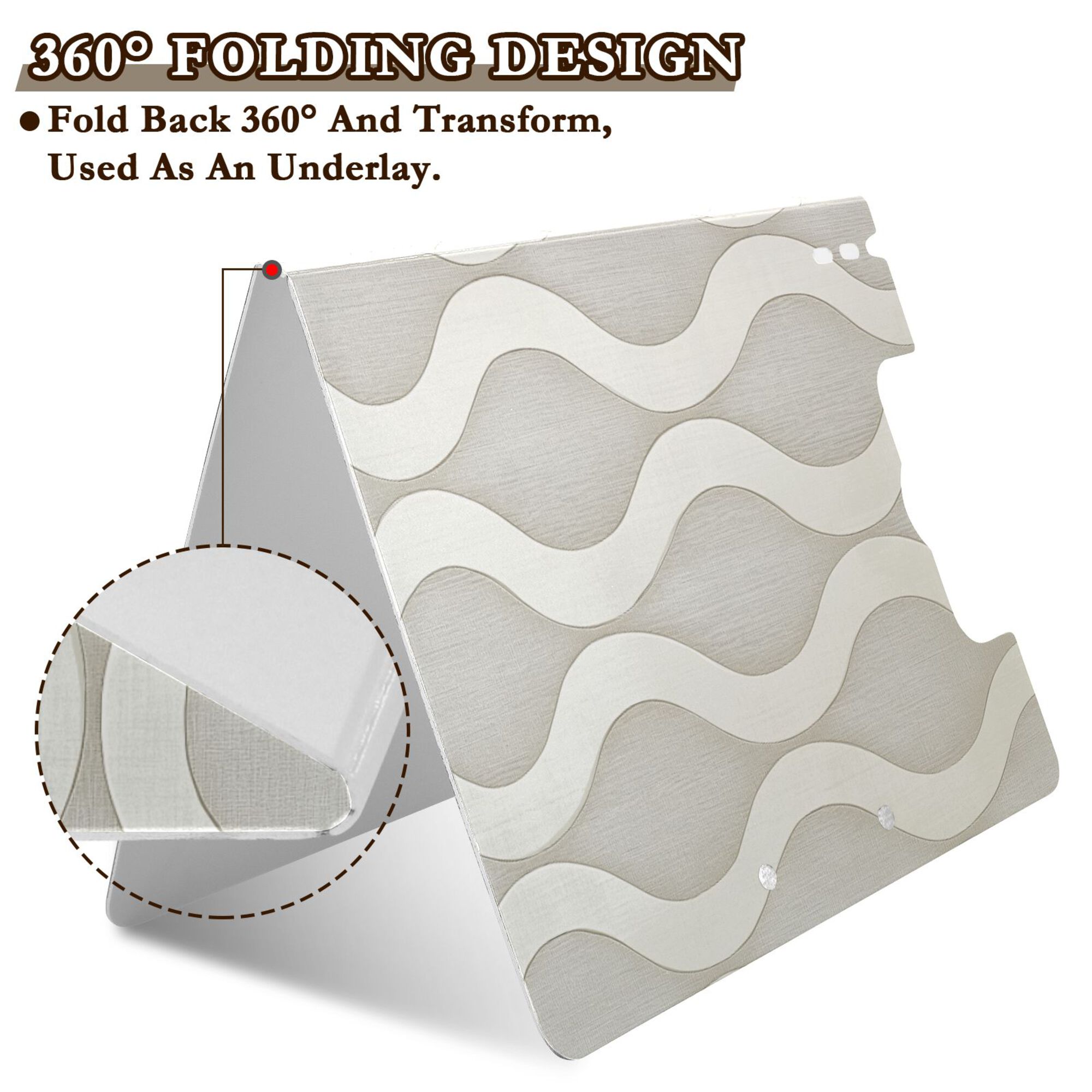 FORMRS A4 Clipboard Folder with Pen Holder Horizontal Foldable School Office Binder, Light Gray Pattern