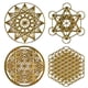 thumbnail image 1 of 40PCS/10 Sheets 3.5CM Flower of Life Energy Sticker Golden parent Waterproof Sticker 7 Chakra C, 1 of 5