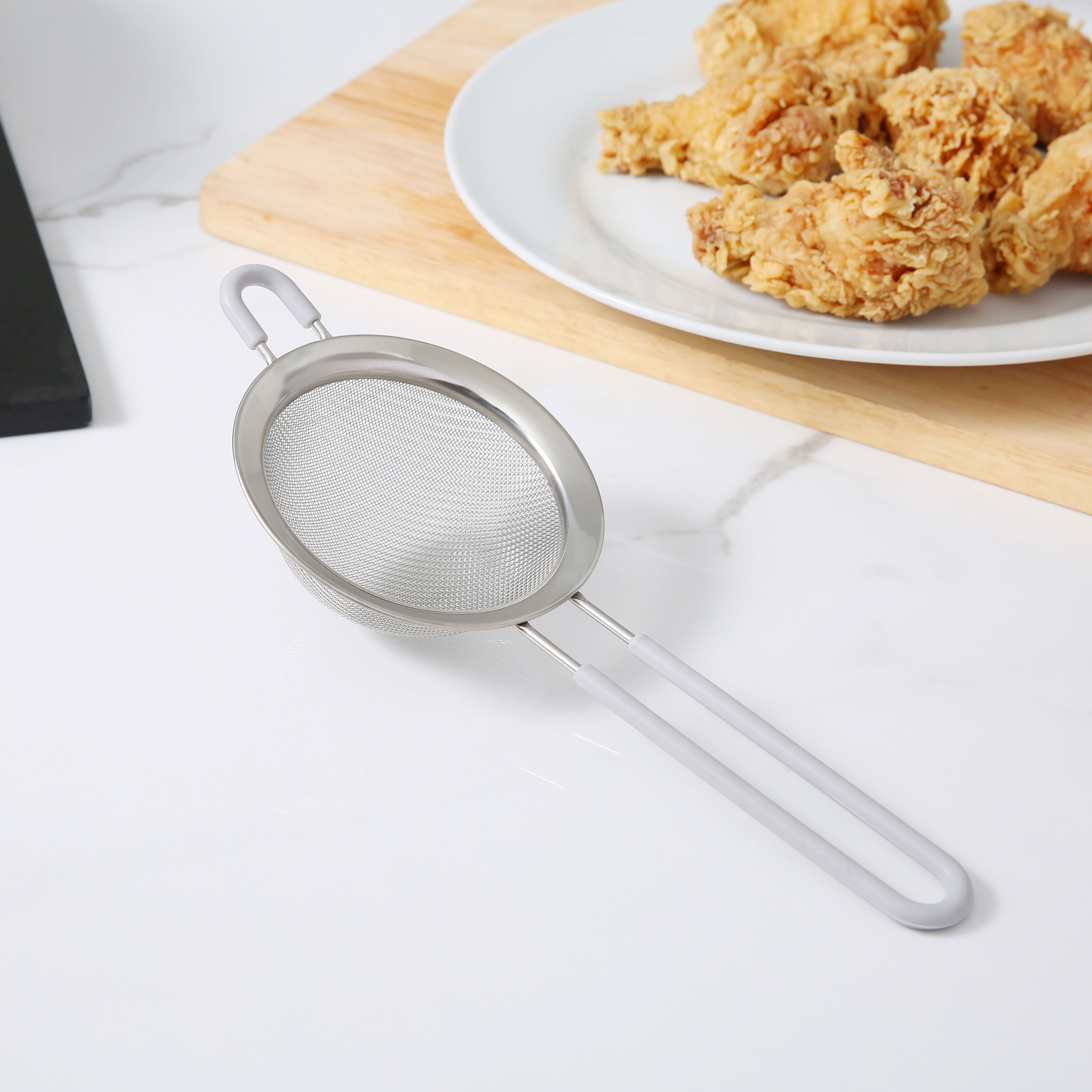 Mainstays 4" Premium Stainless Steel Fine Mesh Strainer, Silver