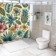 thumbnail image 7 of JRXY Pineapple Tropical Palm Leaves and Flowers Outdoor Shower Curtain Multiple Sizes White, 7 of 7