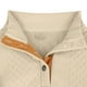 thumbnail image 4 of pstuiky camisa de manga larga para hombre, Suéter de hombre con botones, color liso, cuello alto, mangas largas y cuadrados pequeños Tops de hombre s, 4 of 5