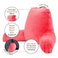 thumbnail image 3 of Nestl Reading Pillow, Extra Large Comfortable Bed Rest Pillow with Arms – Premium Shredded Memory Foam TV Pillow, Detachable Neck Roll & Lumbar Support Pillow - Coral Pink, 3 of 8