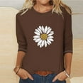 thumbnail image 2 of Blouses pour Femmes T-Shirt Imprimé Manches 3/4 Blouse Col Rond Décontracté, Blouses pour Femmes T-Shirts pour Femmes, Blouses pour Femmes Décontractées, 2 of 3