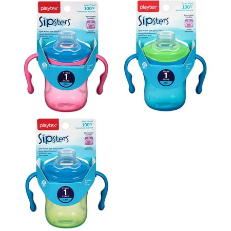 Playtex Sipsters Spill Proof Soft Spout Training Cups, Stage 1, 4M+, 6 Oz, 2