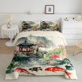thumbnail image 3 of Feelyou Lake Lotus Fish Bedding Comforter Set, Chinese Style Garden Twin Comforter Sets, Vintage Watercolor Reversible Bedding Set, Microfiber Bedroom Decor, 2-Piece, 3 of 9